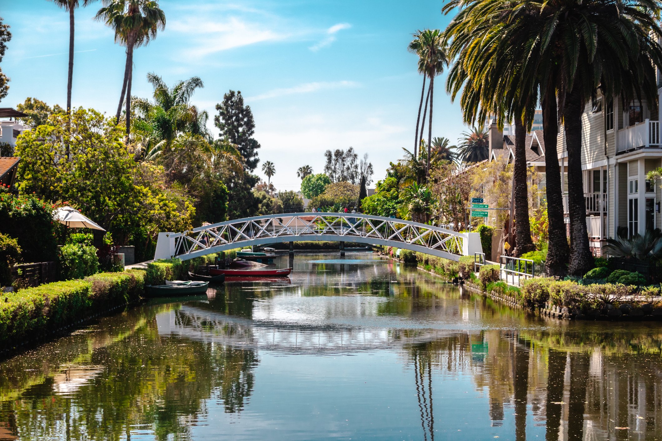 Venice Canals on a beautiful sunny day in Venice California