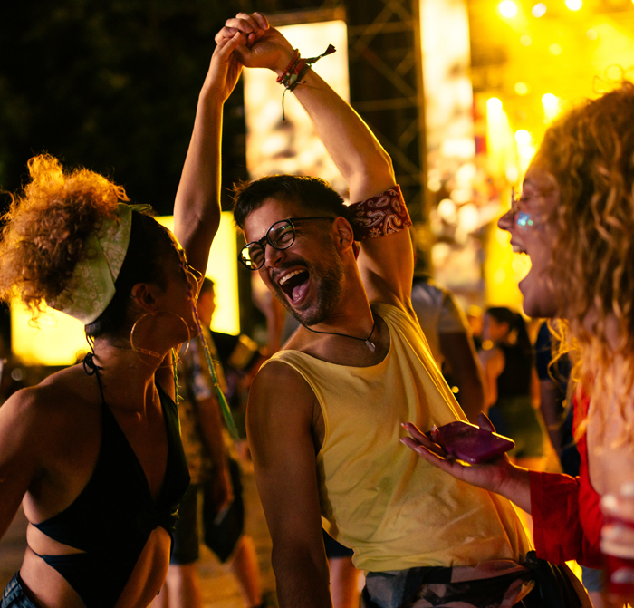 Two people dancing at a festival hosted at the Hollywood Bowl