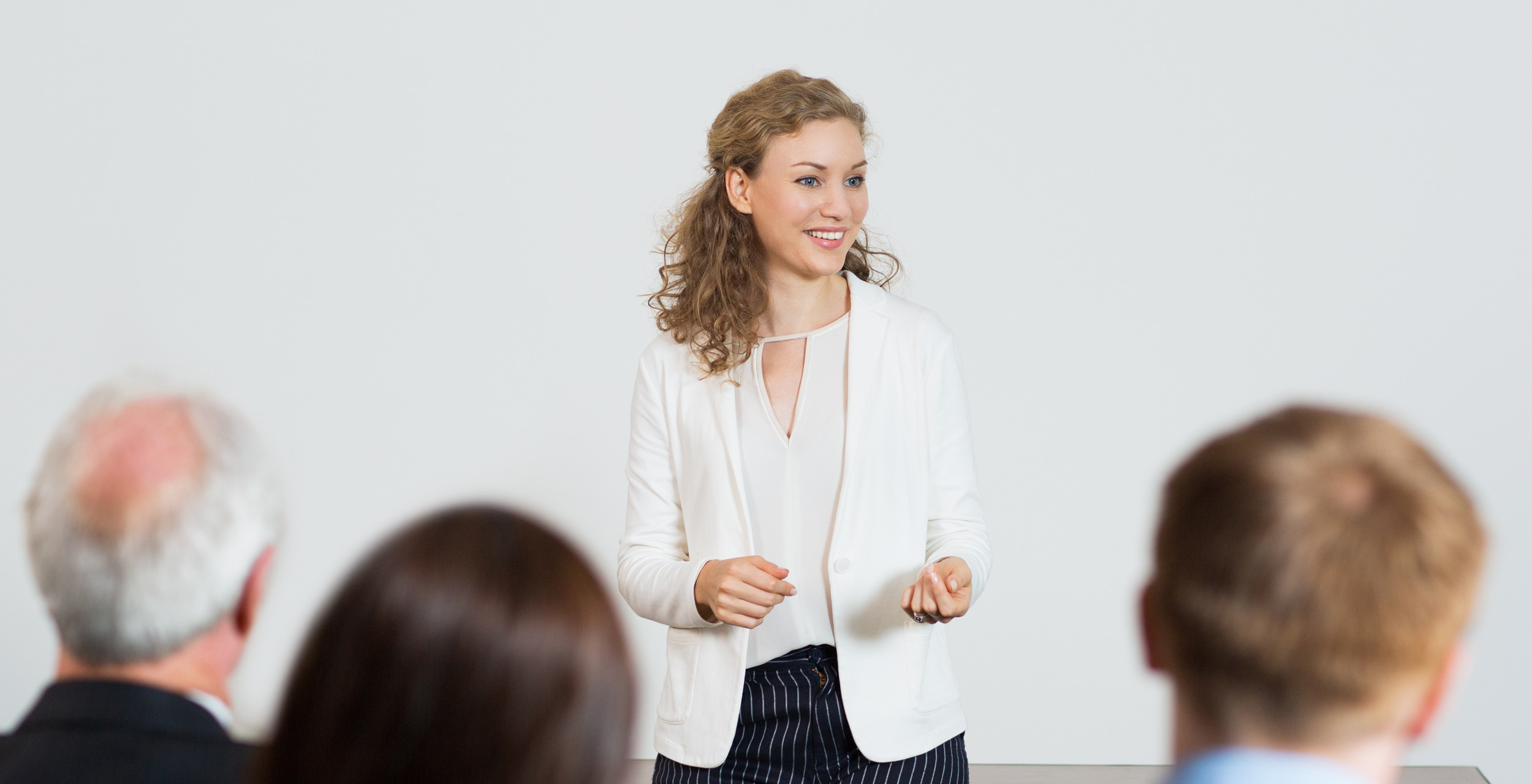 Woman presenting to audience